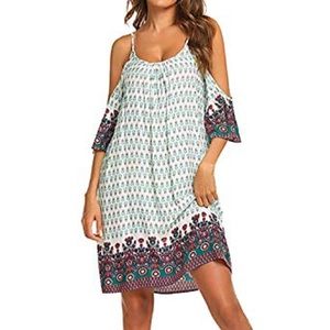 NWOT Bailey Blue Off the Shoulder Pattern Dress